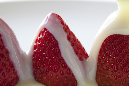 Condensed milk Strawberryの写真素材