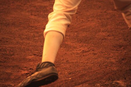 Baseball boy of foot