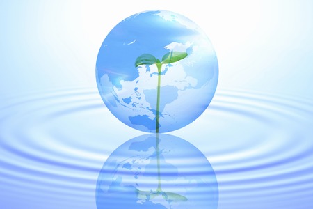 Globe and drop