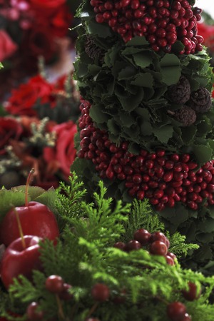 Christmas flower arrangementsの写真素材