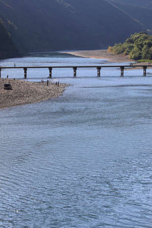 Shimanto River Low Water Crossingの写真素材