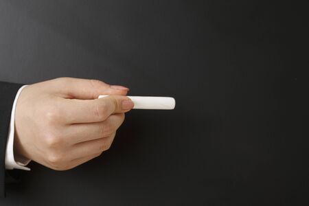 Women with blackboardの写真素材