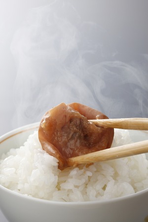 Rice and umeboshiの写真素材