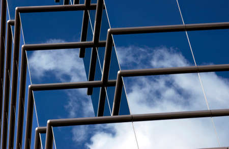 Clouds reflected in the building