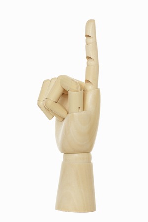 Finger plug in wooden handの写真素材