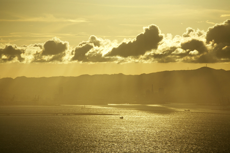 Sea off Kobeの写真素材