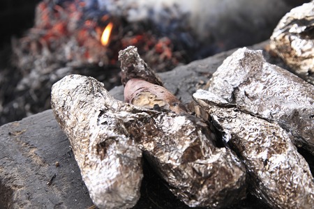 Baked sweet potatoの写真素材