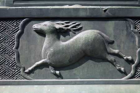 Sculpture of deerの写真素材