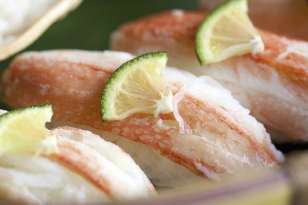 Crab nigiri sushiの写真素材