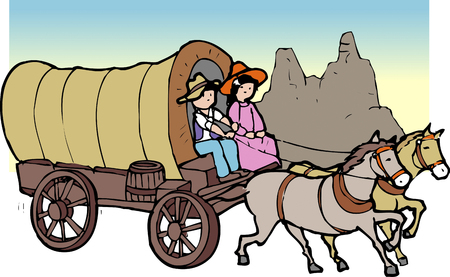 Covered wagonの写真素材