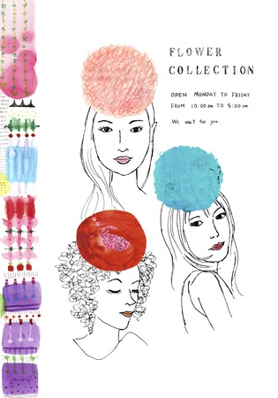 Women who were carrying a flowerの写真素材