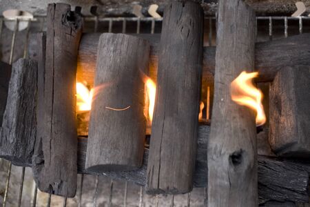 Charcoal fire imageの写真素材