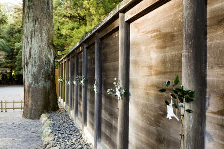 Ise Shrine, the main shrine of the outer wall of the Geku Sakakiの写真素材