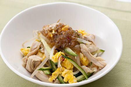 Chicken breast filled saladの写真素材
