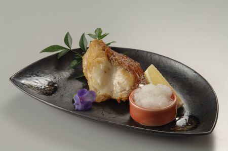 Deep-fried white fishの写真素材