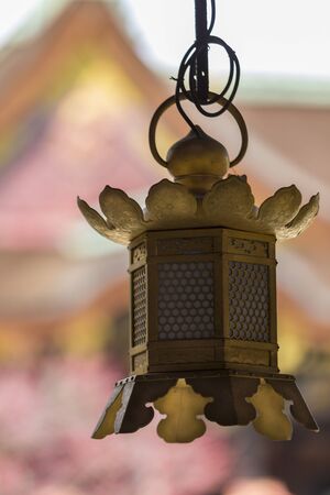 Kitano Shrine corridor lanternの写真素材