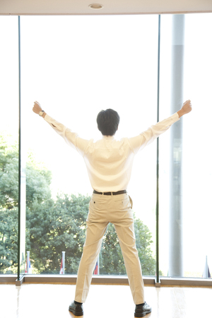 Of businessmen that the growth Rear Viewの写真素材