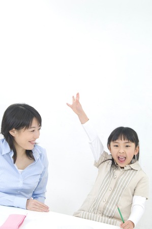 Learn Learning mother daughterの写真素材