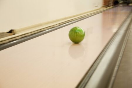 Bowling ball rolling laneの写真素材