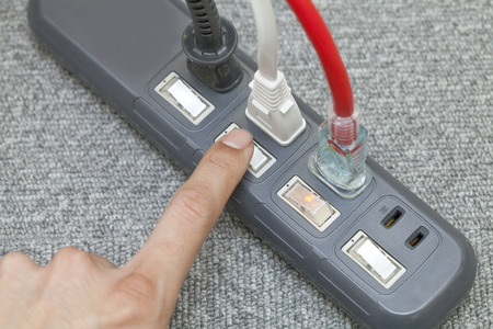 Fingertip push AC switchの写真素材
