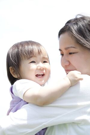 Girl with mother