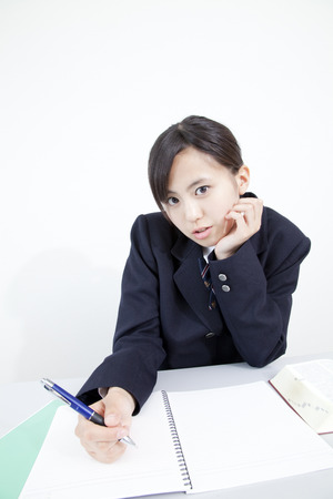 Female high school students to studyの写真素材