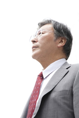 Businessman staring into the distanceの写真素材