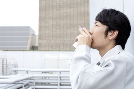 Work crews a breatherの写真素材