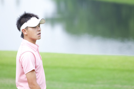 Men who play golfの写真素材