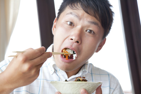 Men to eatの写真素材