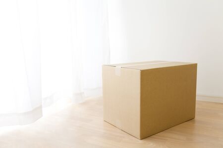 Cardboard box that was placed in the room