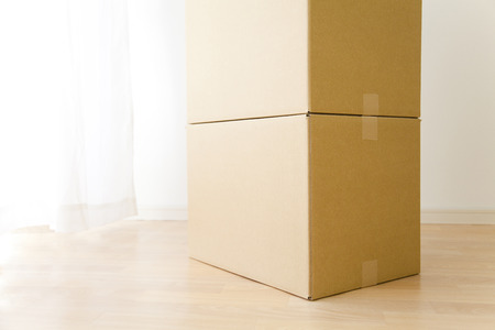 Piled up cardboard box