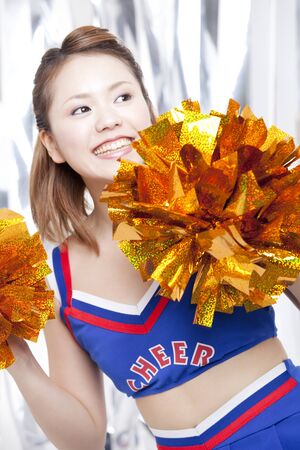Cheerleader cheer with a smileの写真素材