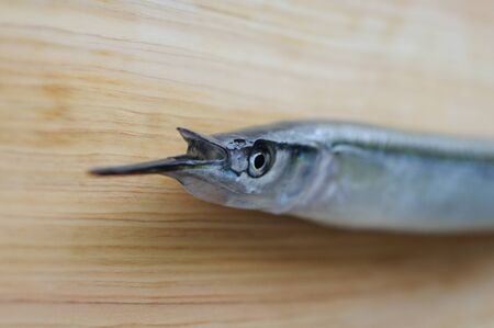 Fine fish on the cutting boardの写真素材