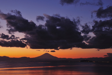 Fuji of duskの写真素材