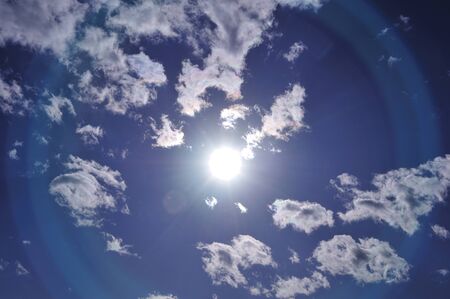 Blue sky and white cloudsの写真素材