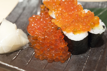 Spill salmon roeの写真素材