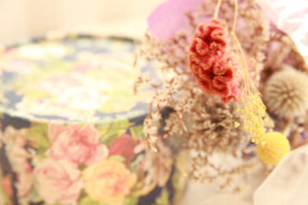 Dried flowers and flower boxesの写真素材