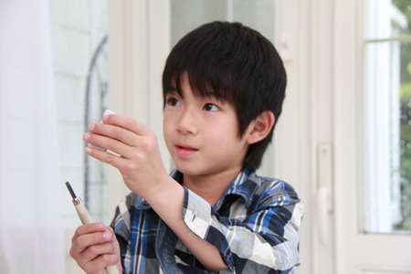 Boy sculptureの写真素材