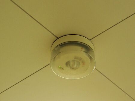 Fire alarm in the room ceilingの写真素材