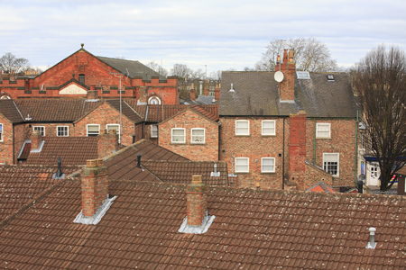 Brick wall house roofの写真素材