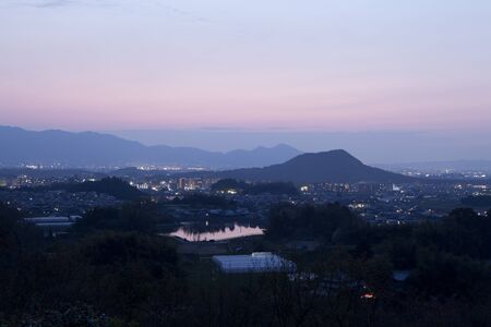 View from Amakashioka observatory Unebiyamaの写真素材