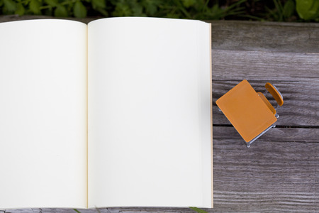 Study desk with bookの写真素材