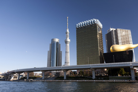 Tokyo Sky Tree and Ribapia Azumabashiの写真素材