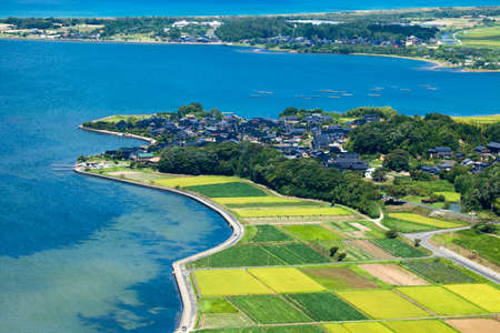 The kumihama Bay countrysideの写真素材