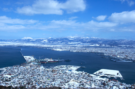 Hakodate port and the Self-Defense Forcesの写真素材