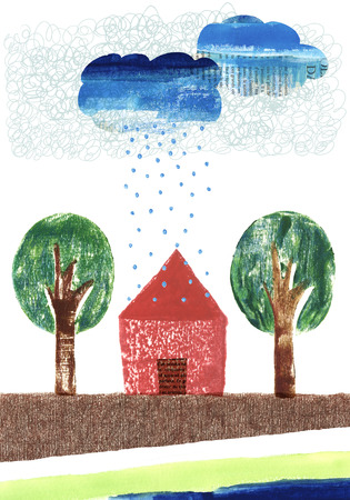 Red houseの写真素材