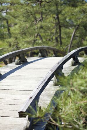 Mark soaked snow bridge, pondの写真素材