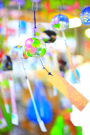 Various wind chimeの写真素材