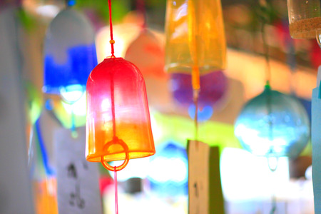 Various wind chimeの写真素材